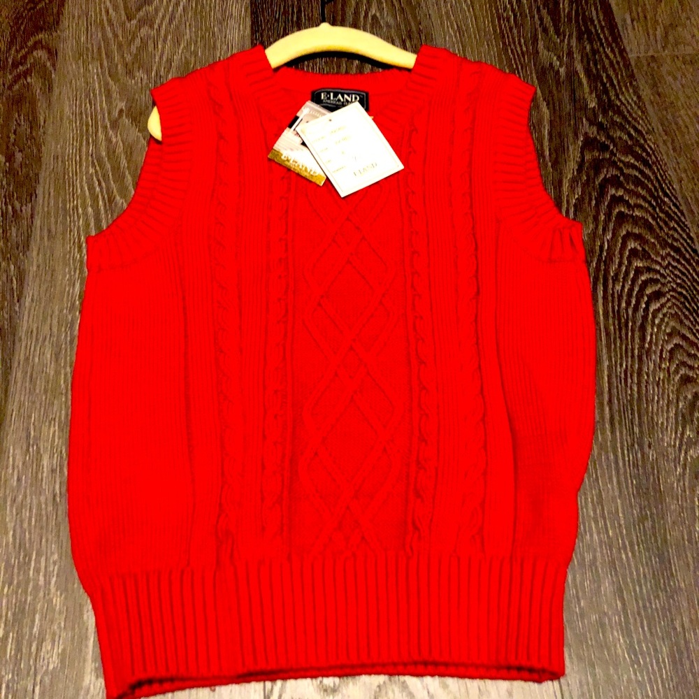 E.Land Red Knit Vest